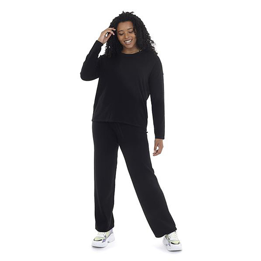 Loungewear Knitted Jumper & Trousers Set (Size 16) - Black