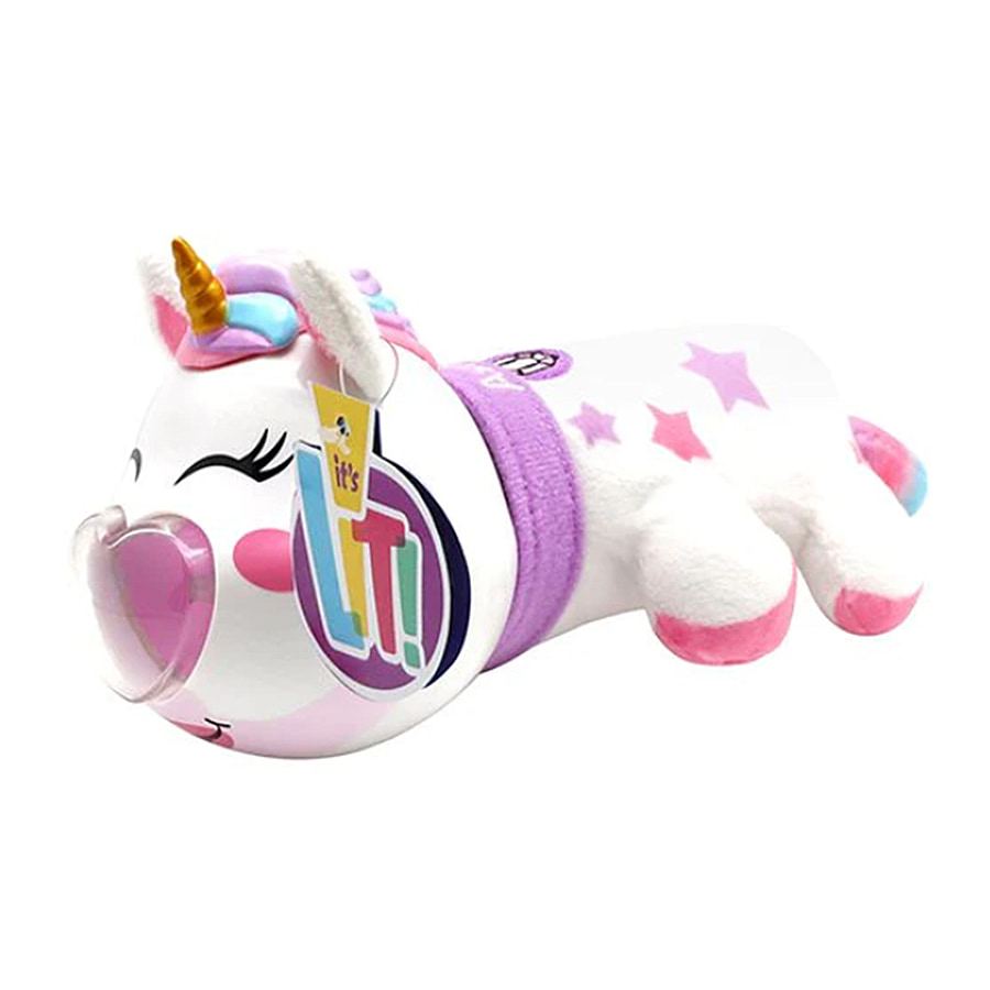 Christmas Closeout Toys - Childrens Animal Soft Toy Pull Tail to Light up Torch - Unicorn