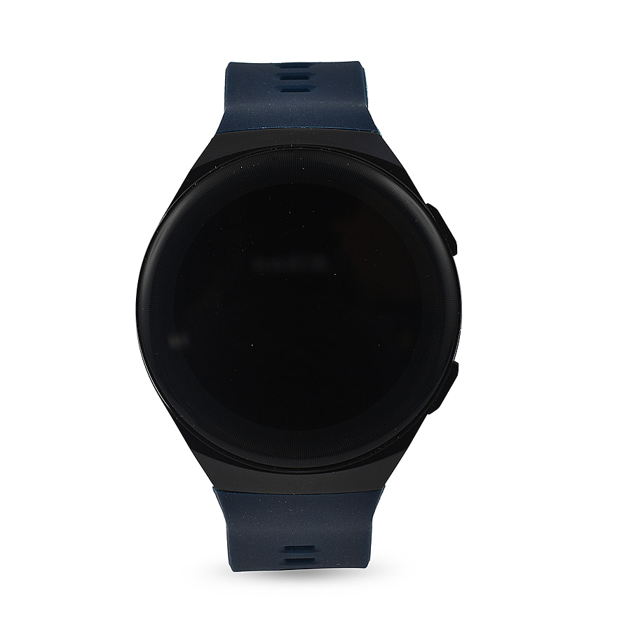 Automatic Round Multifunctional Smartwatch - Steps, Sleep, Heart Rate, Blood, Spo2. with Blue Silicone Strap