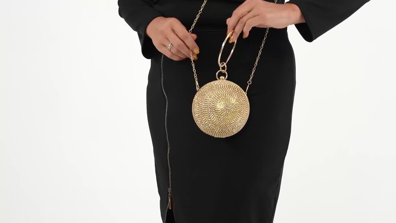 Gold sphere best sale clutch bag