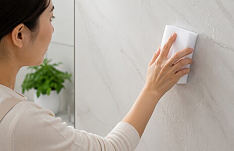 Step 3 — Wipe the surface in one direction to erase marks