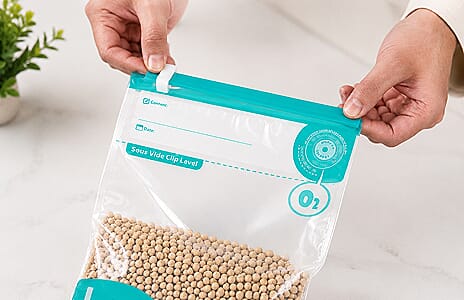 Step 1 — Close the zip clip on the vacuum bag