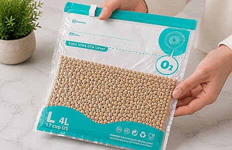 Step 3 — Press button to vacuum seal