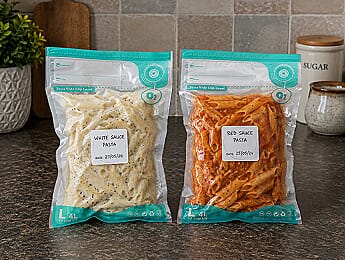 Meal prep portions in vacuum bags