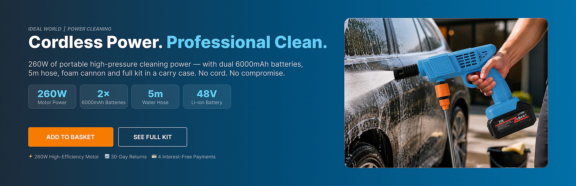 Cordless High-Power Pressure Washer