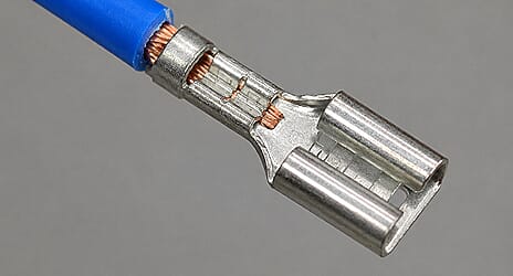 Wire crimping function — securing connector onto electrical wire