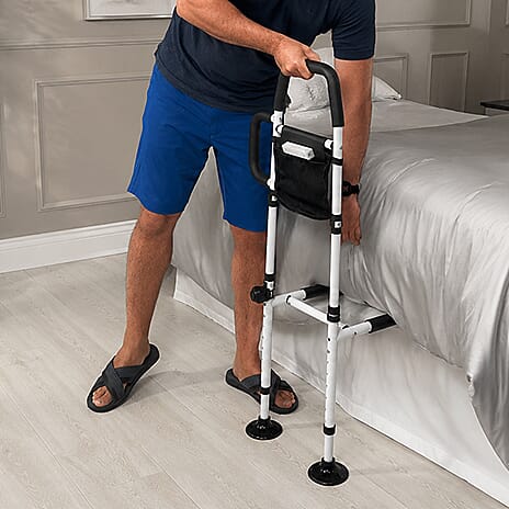 Step 1 — Position the rail alongside your bed