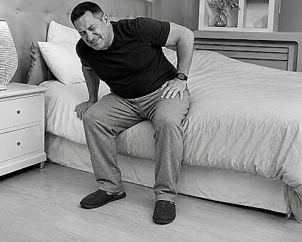 Unsteady getting out of bed without support