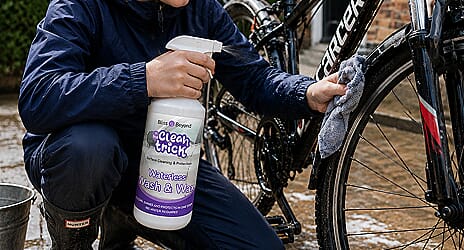 Cleaning motorbike and bicycle