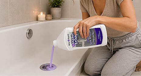 Step 1 — Pour The Clean Trick into drain