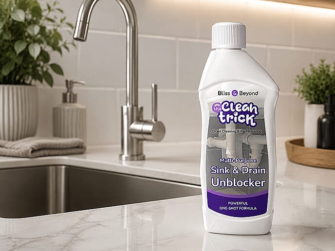 The Clean Trick being poured into a drain