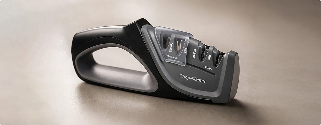 Chop Master 4-Stage Precision System — Coarse Sharpening, Edge Repair, Fine Honing, Polish and Finish