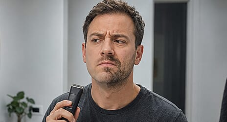 Corded trimmer restricting movement while grooming