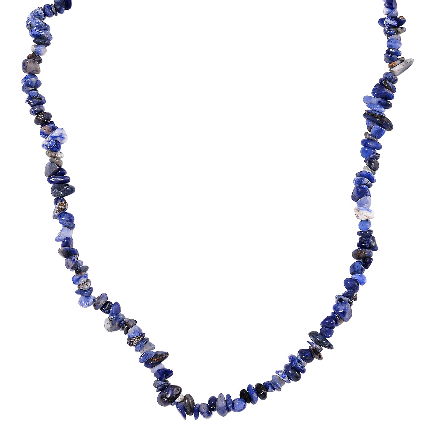 Set of 9 Pcs - Tigers Eye, Sodalite & Fluorite Necklace (Size - 20), Bracelet (Size - 7.5) Stretchable & Hook Earrings in White Tone 1090.00 Ct.