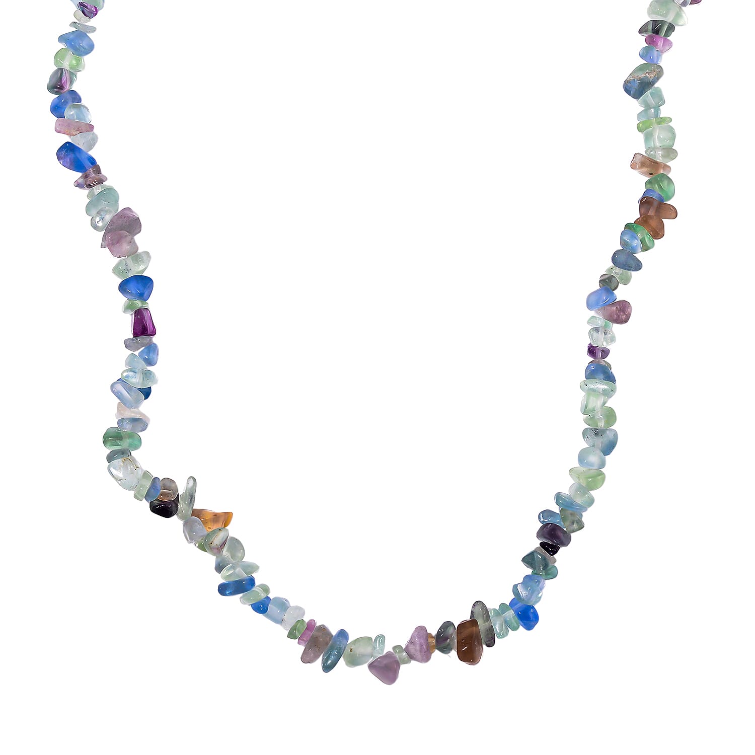 Set of 9 Pcs - Tigers Eye, Sodalite & Fluorite Necklace (Size - 20), Bracelet (Size - 7.5) Stretchable & Hook Earrings in White Tone 1090.00 Ct.