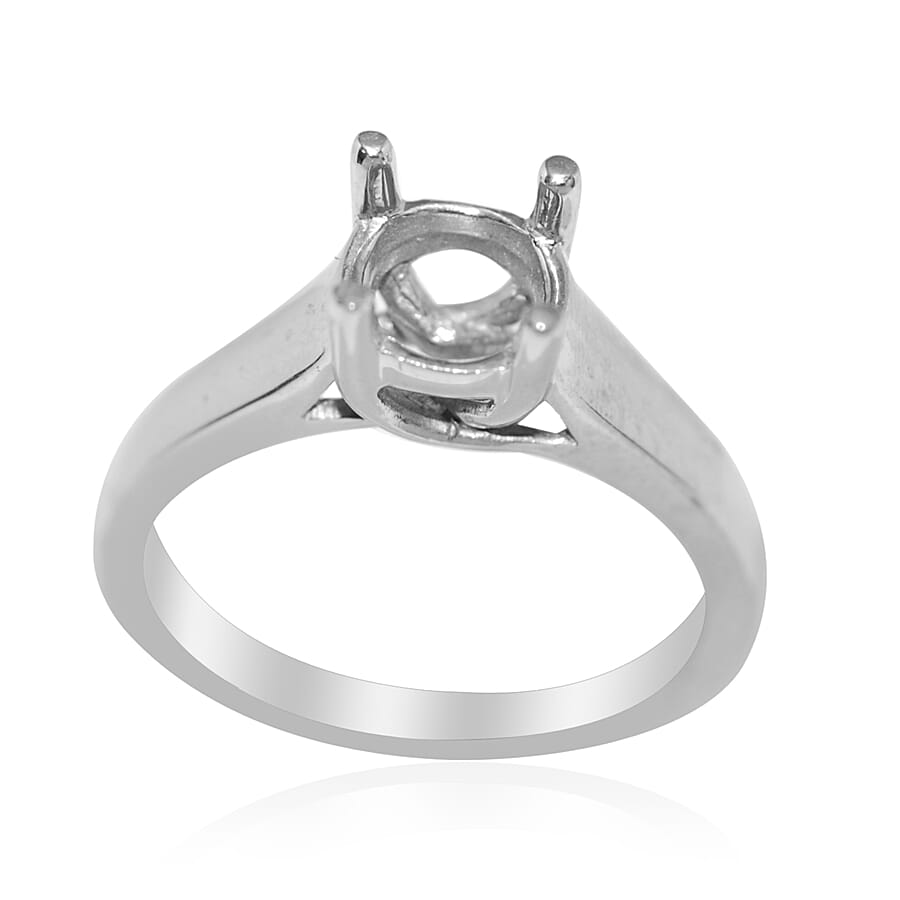 18K W Gold Ring Mounting (For 6.50mm round  Stone) 4.50 Gm