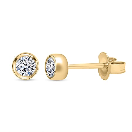 0.25 Carat Diamond Solitaire Stud Earrings in 9K Yellow Gold SGL Certified I3 GH with Push Back 0.25 Carat Diamond Solitaire Stud Earrings in 9K Yellow Gold SGL Certified I3 GH with Push Back