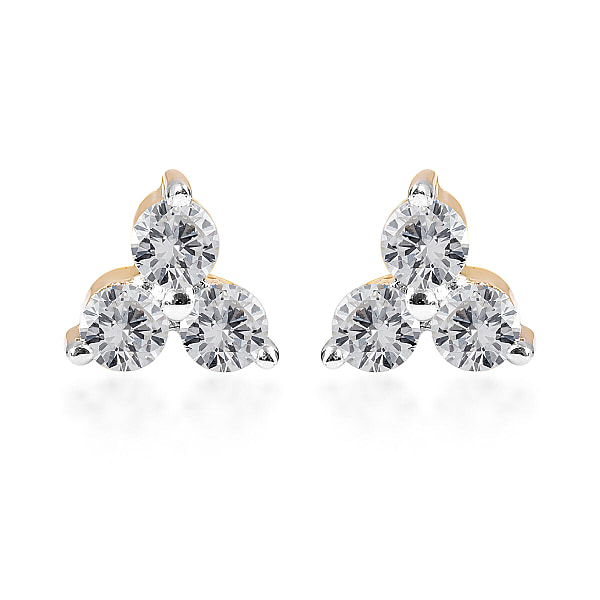0.25 Ct Diamond Trilogy Stud Earrings in 9K Gold SGL Certified I3 GH ...