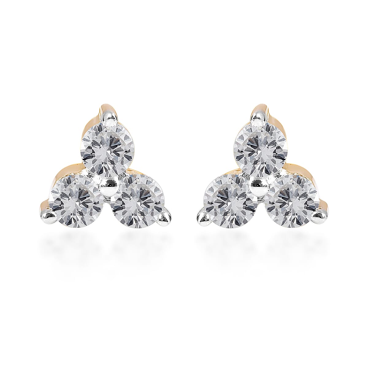 0.25 Ct Diamond Trilogy Stud Earrings in 9K Gold SGL Certified I3 GH 1680339507 TJC