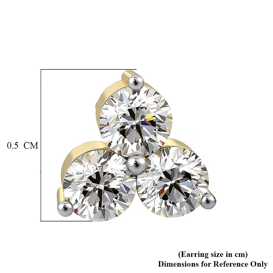 9K Yellow Gold SGL Certified Diamond (G-H) Stud Earrings 0.25 Ct.
