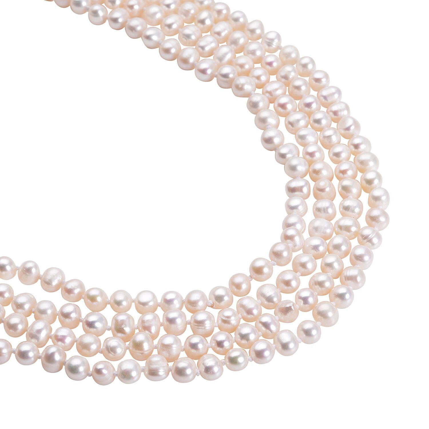 Limited Edition- One Time Deal AAA Freshwater Pearl Necklace (Size - 100 Inch)