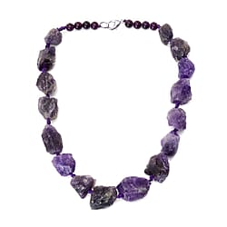 Amethyst and Enhanced Quartzite Necklace (Size 20) in Silver Tone 610.00 Ct.