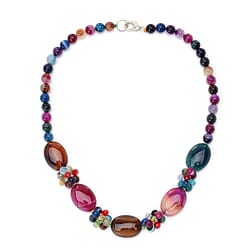 Amethyst and Enhanced Quartzite Necklace (Size 20) in Silver Tone 610.00 Ct.