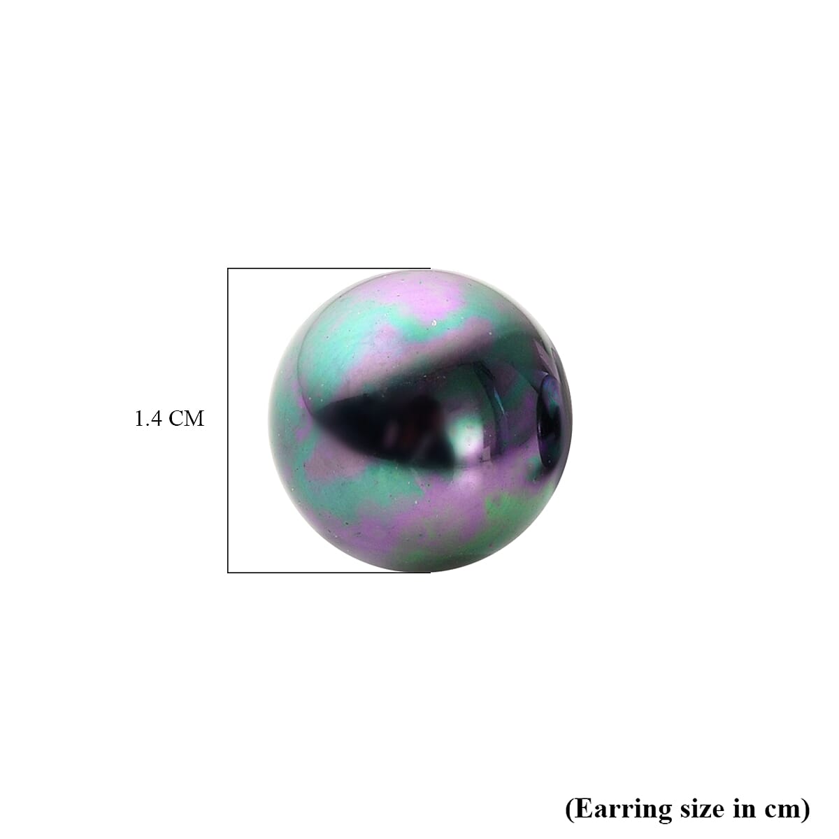 Peacock Shell Pearl Front and Back Stud Earrings (with Push Back) in Sterling Silver