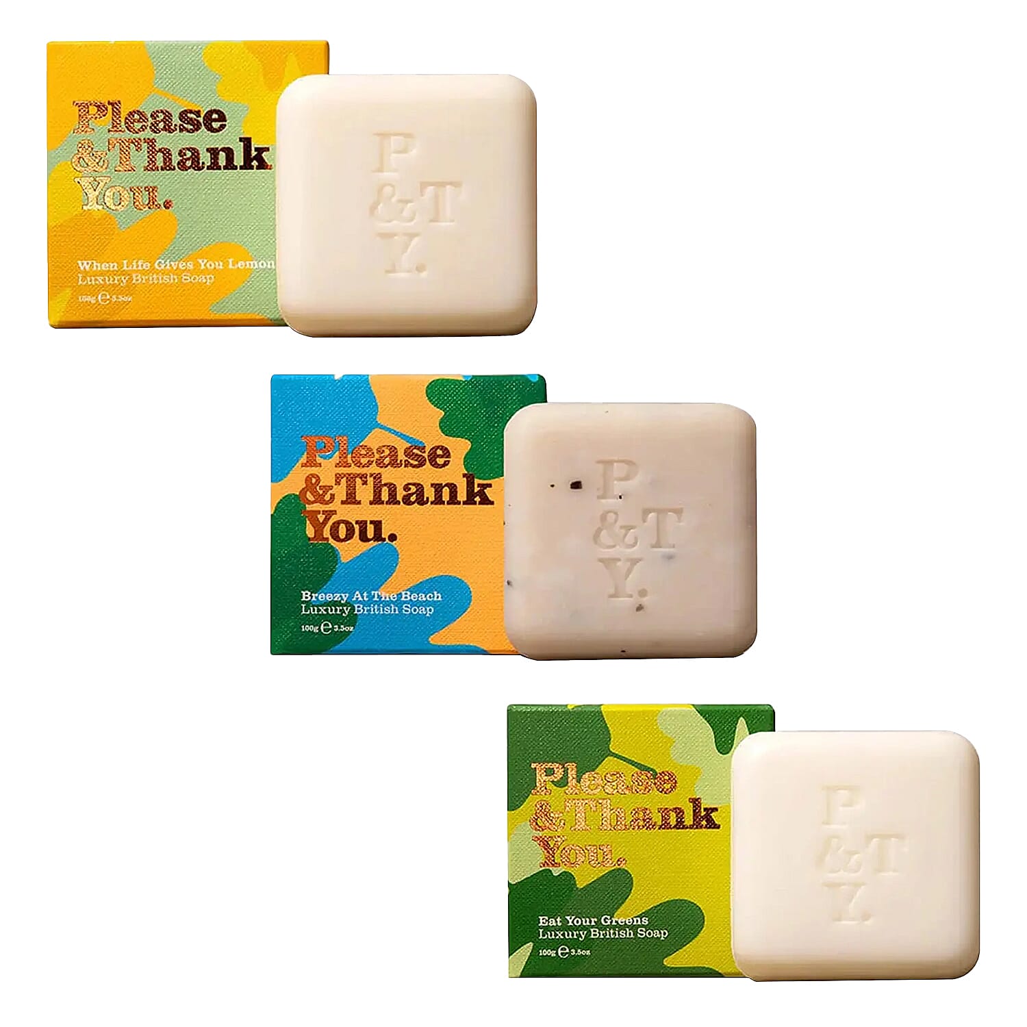 Set of 3 Please and Thank You Soap - Breezy, Green, Lemon