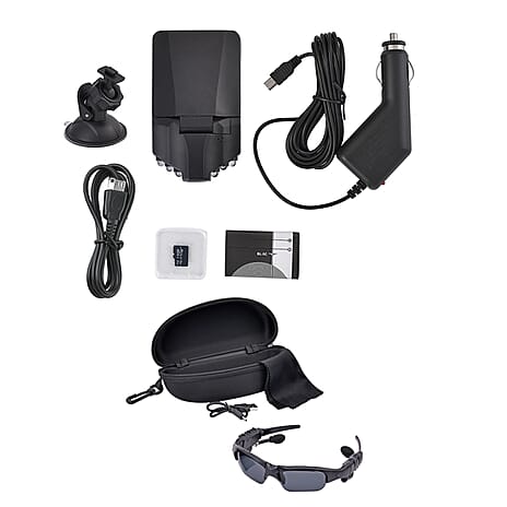Car Essential Bundle - Dashcam Plus & Rechargeable Wirelss Earphone Glasses