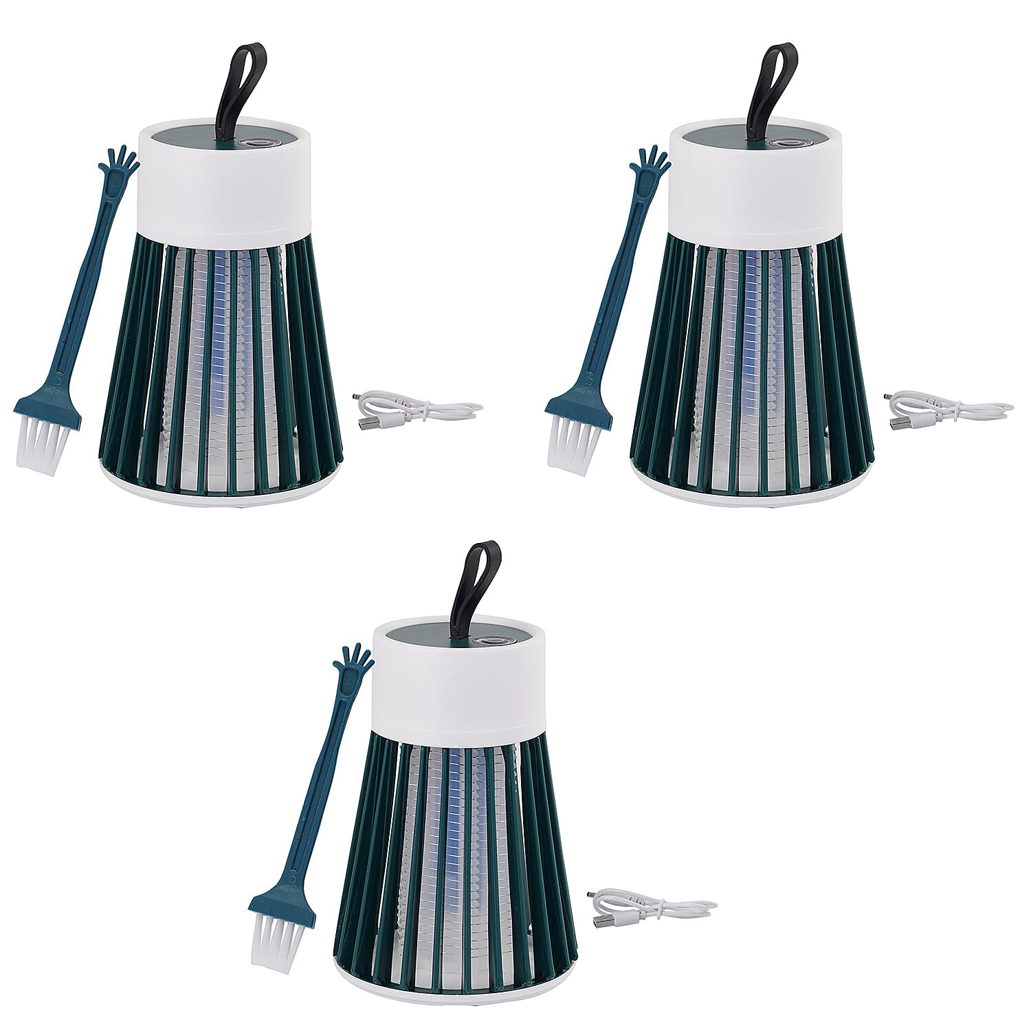 Set of 3 - Ultraviolet 2 in 1 Rechargeable Mosquito Killing Lamp with Two Light Modes