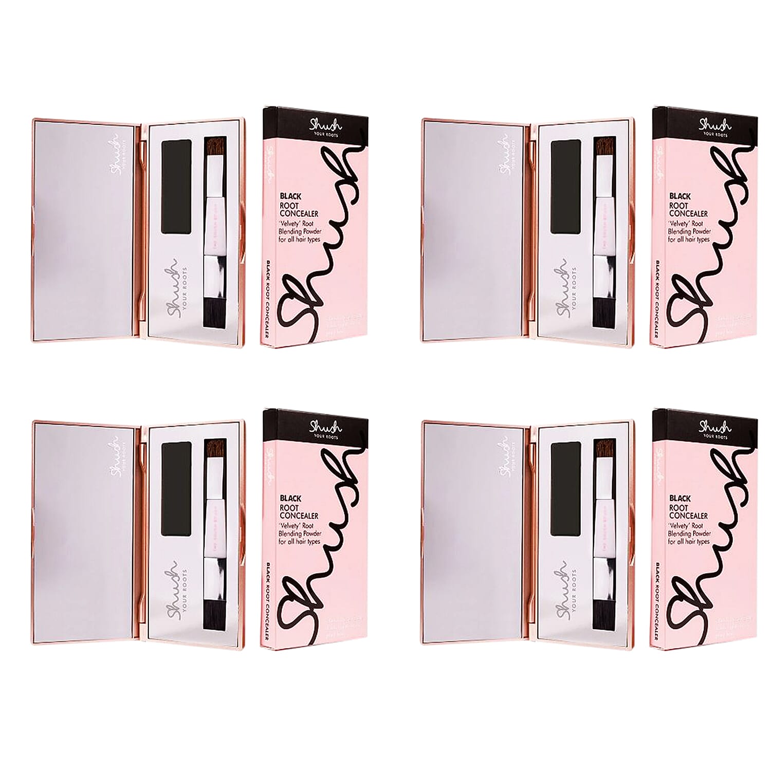 Set of 4 SHUSH- Root Concealer - Black (3G)