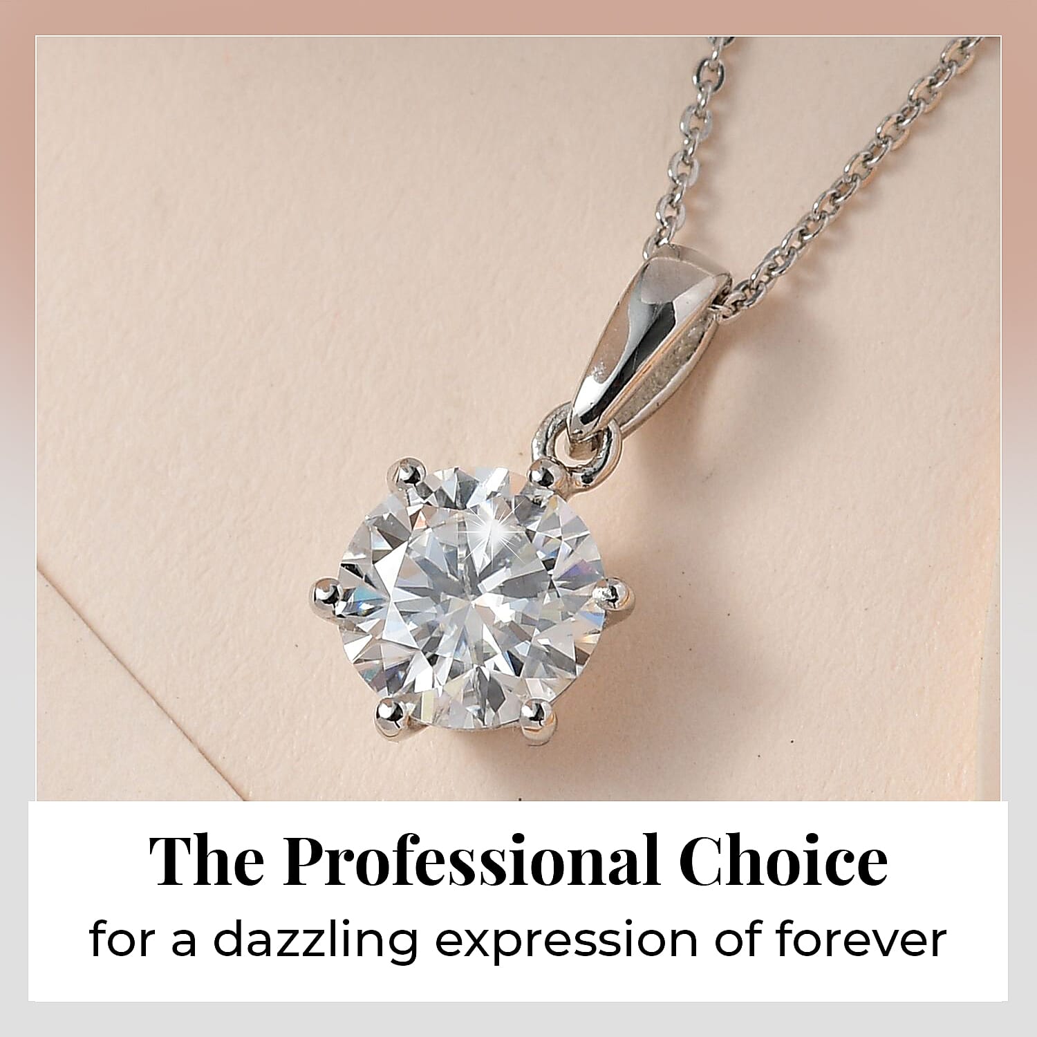 Moissanite Pendant with Chain (Size 20) and Stud Earrings Platinum Overlay Sterling Silver 2.00 ct