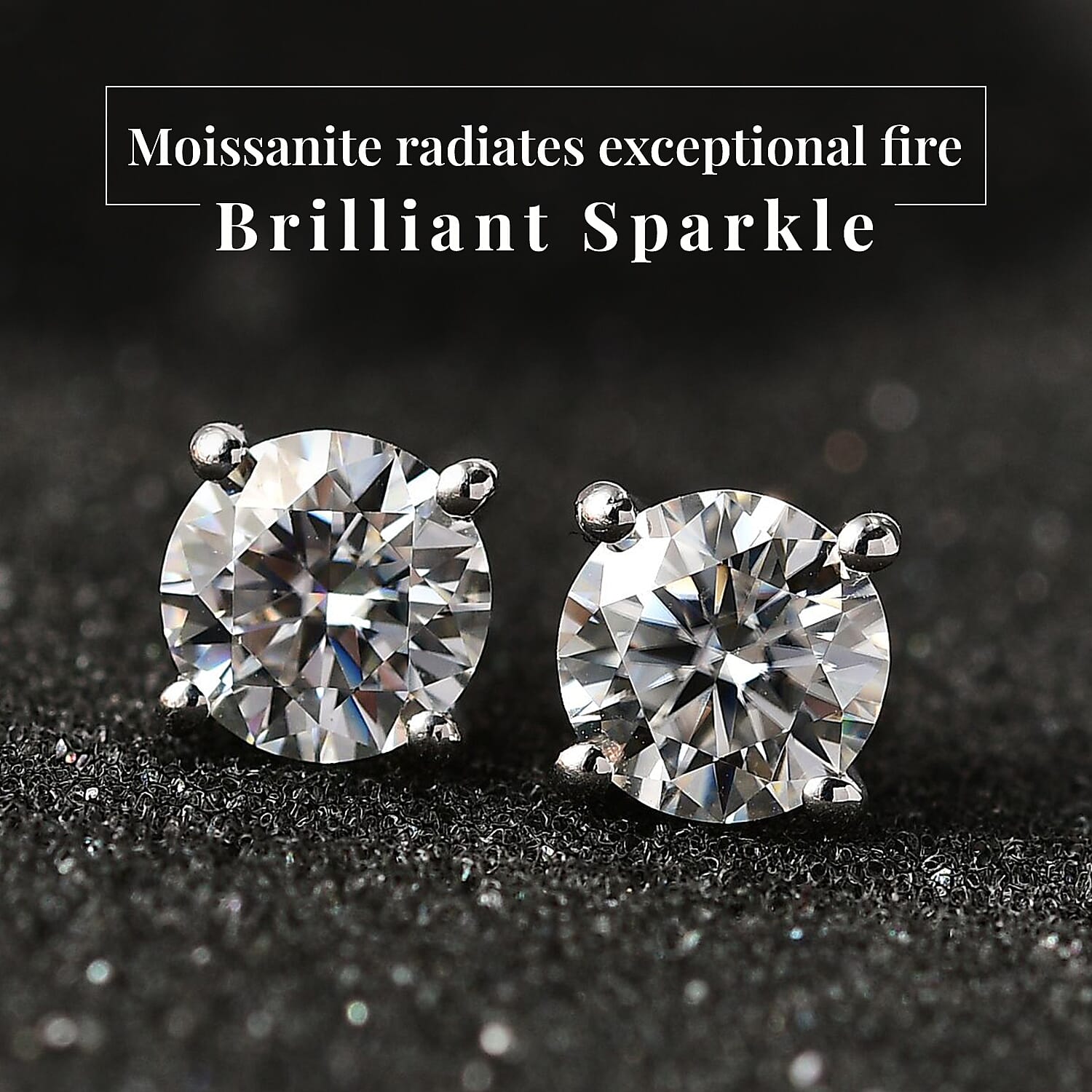 Moissanite Pendant with Chain (Size 20) and Stud Earrings Platinum Overlay Sterling Silver 2.00 ct