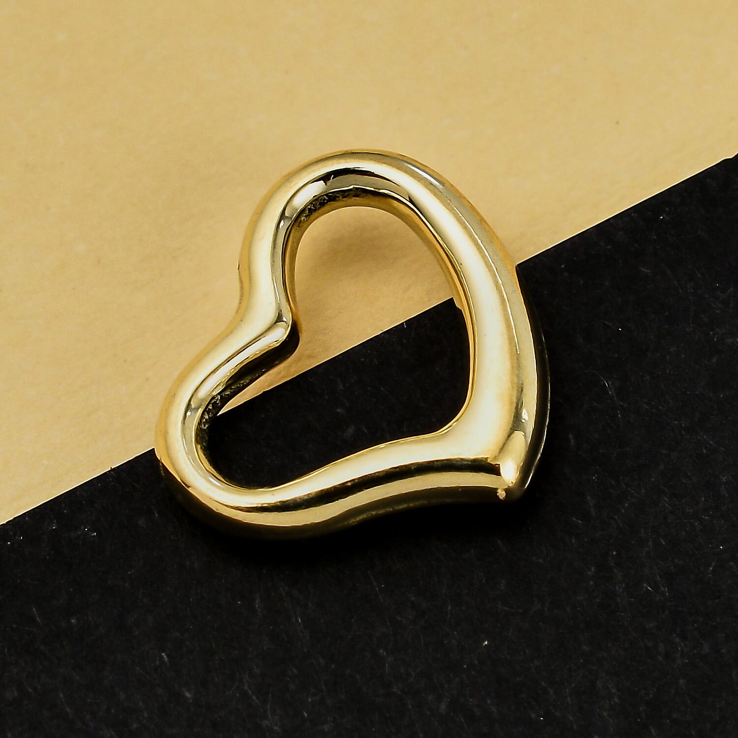 Epic Friday Mega Deal - Set of 3 - 9K Yellow Gold Heart Pendant, Prince of Wales Chain AND Creole Hoop Earrings (18 inch)