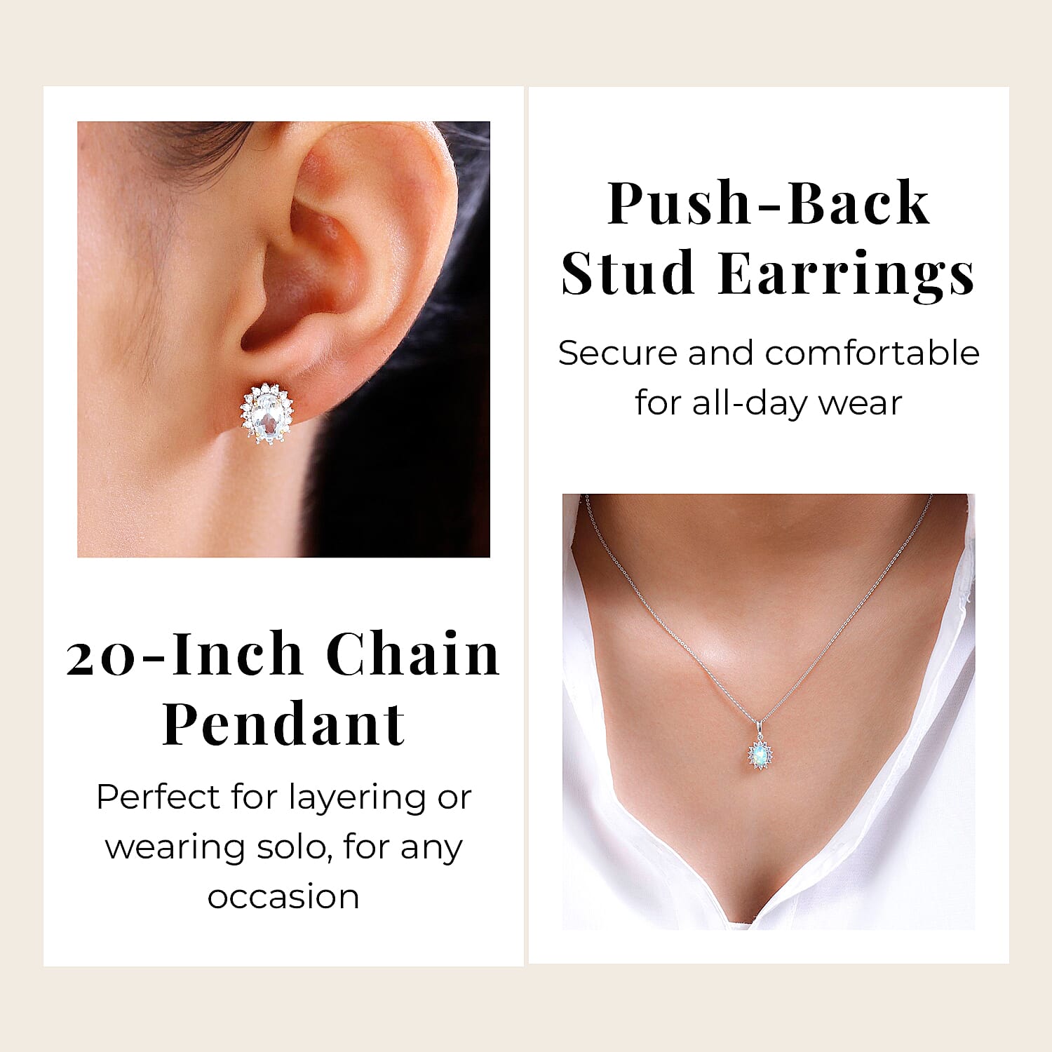 Aquamarine and Natural Zircon Halo Pendant with Chain (size 20) 1.12 Ct. and Earrings 1.60 Ct. in 18K Vermeil Yellow Gold Plated Sterling Silver Aquamarine and Natural Zircon Halo Pendant with Chain (size 20) 1.12 Ct. and Earrings 1.60 Ct. in 18K Vermeil Yellow Gold Plated Sterling Silver
