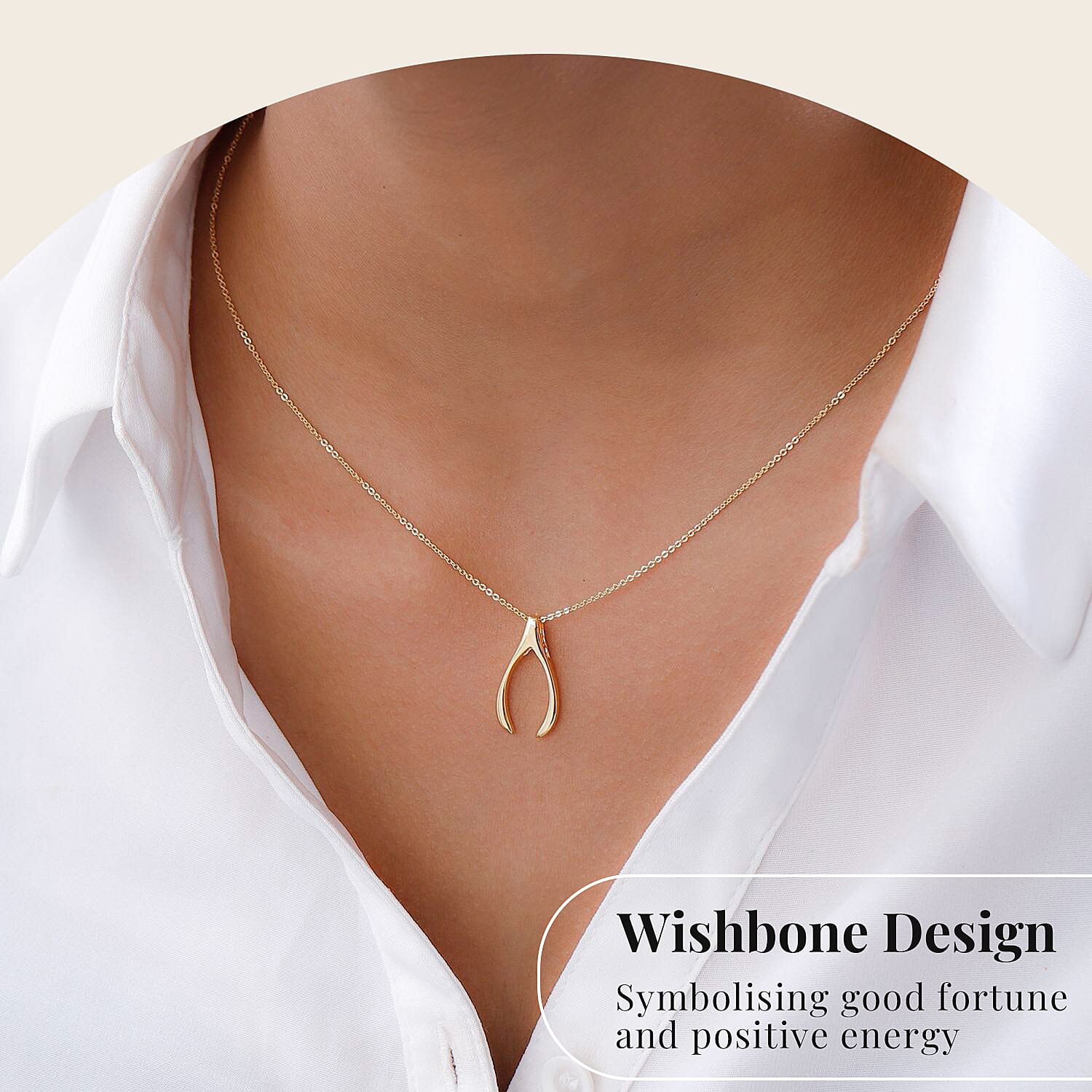 Fortune Favour Pendant with Chain (Size 20) and Stud Earrings (with Push Back) in Sterling Silver with 18K Vermeil Yellow Gold
