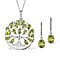 Hebei Peridot Sterling Silver Tree of Life Pendant With Chain (Size 20) 3.62 Ct, Silver Wt. 6.35 GM and Chinese Peridot Drop Earrings in Sterling Silver With Lever Back 2.6 Ct