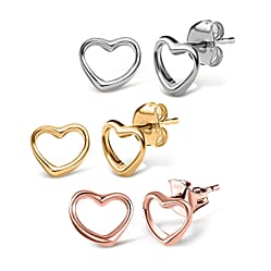 Heart Earrings in Sterling silver with an 18K Vermeil Rose Gold (with Push Post)