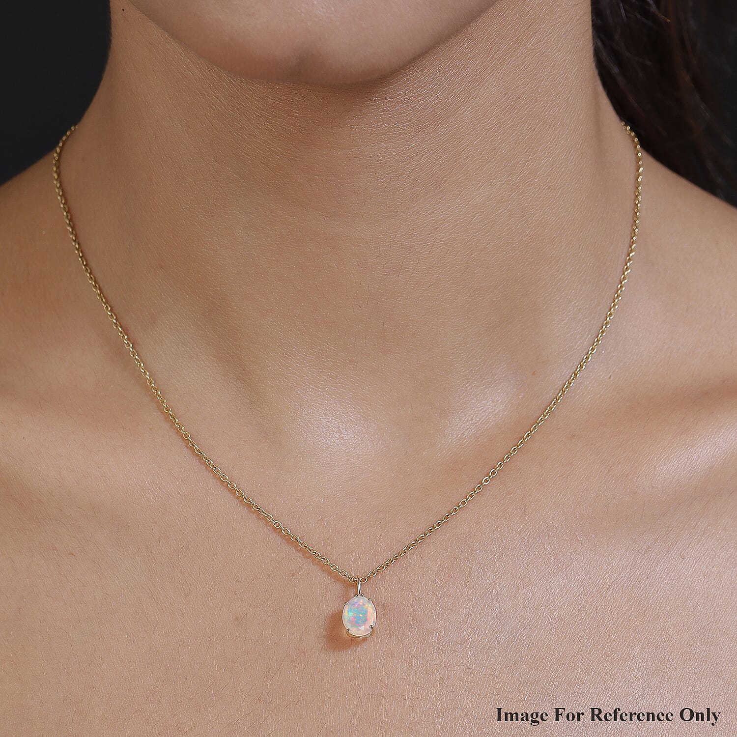 9K Yellow Gold Ethiopian Welo Opal Solitaire Pendant 1.05 Ct and Ethiopian Opal, White Zircon Bracelet in 18K Vermeil YG Plated Sterling Silver, Silver Wt. 12.09 Gms, 5.688 Ct.