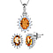 Ethiopian Welo Opal and Natural Zircon Halo Earrings and Halo Pendant with Chain (Size 20) in Platinum Overlay Sterling Silver