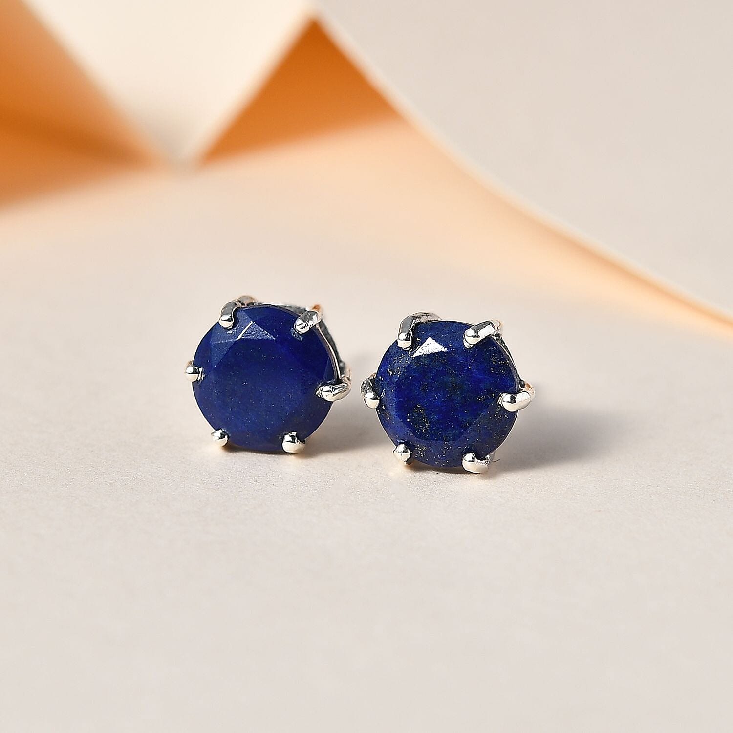 Red Garnet Solitaire Earrings in 14K Gold Plated Sterling Silver 1.62 Ct, Smoky Quartz Push Post Earrings in Platinum Plated Sterling Silver 1.33 Ct and Lapis Lazuli Siolitaire Stud Earrings in Platin