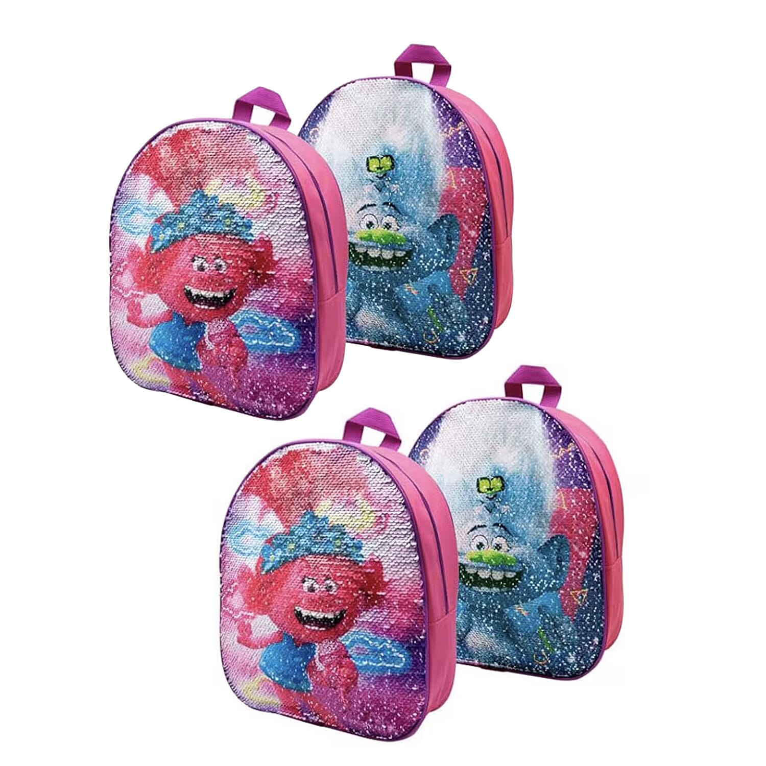 Trolls Sequin Reversible Backpack - Pink - x2 Bags