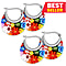 Multi Color Murano Glass  Earring Pure White Stainless Steel  0.01 ct  0.010  Ct.