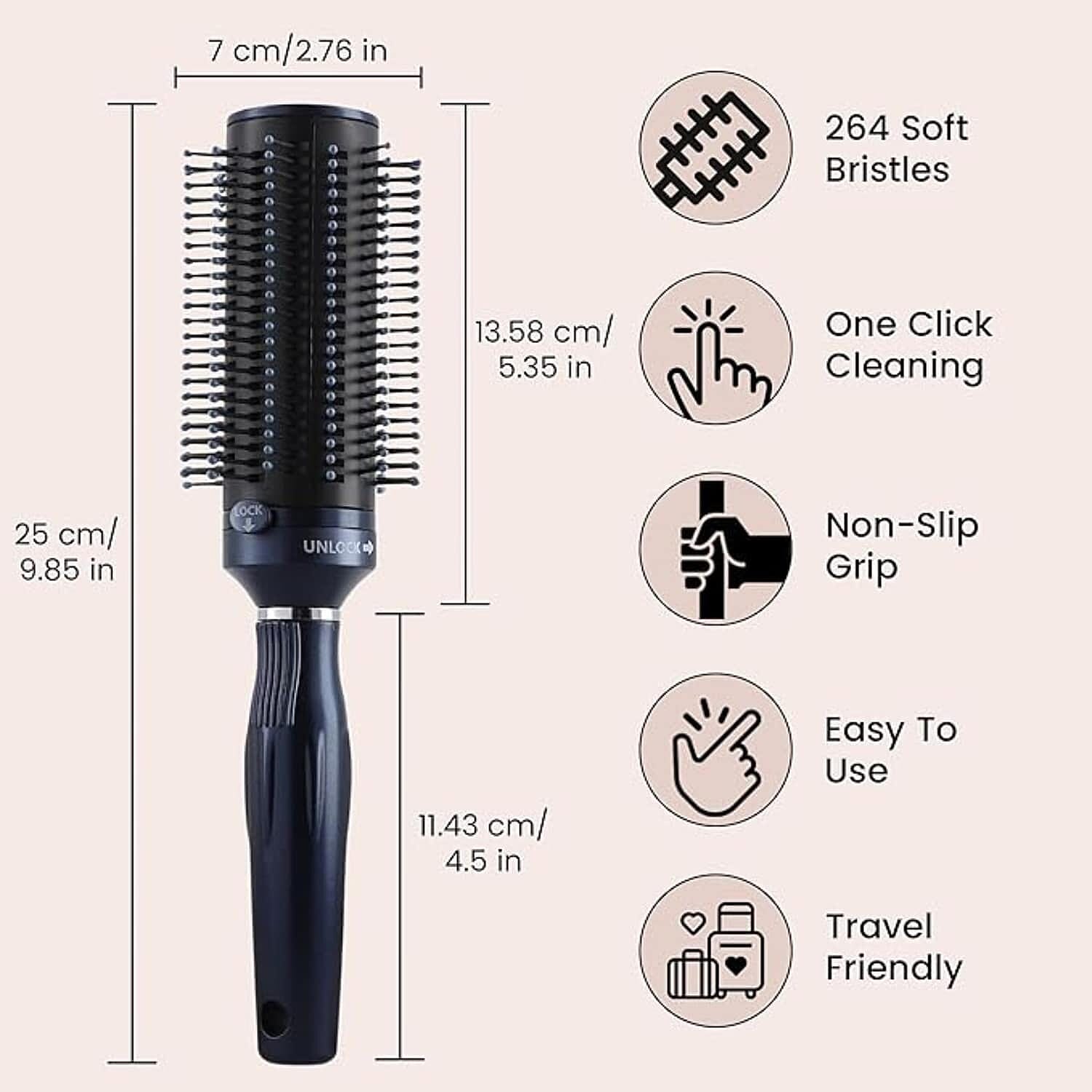 Neomi - Set of 2 Portable Easy Clean Retractable Rotating Brushes