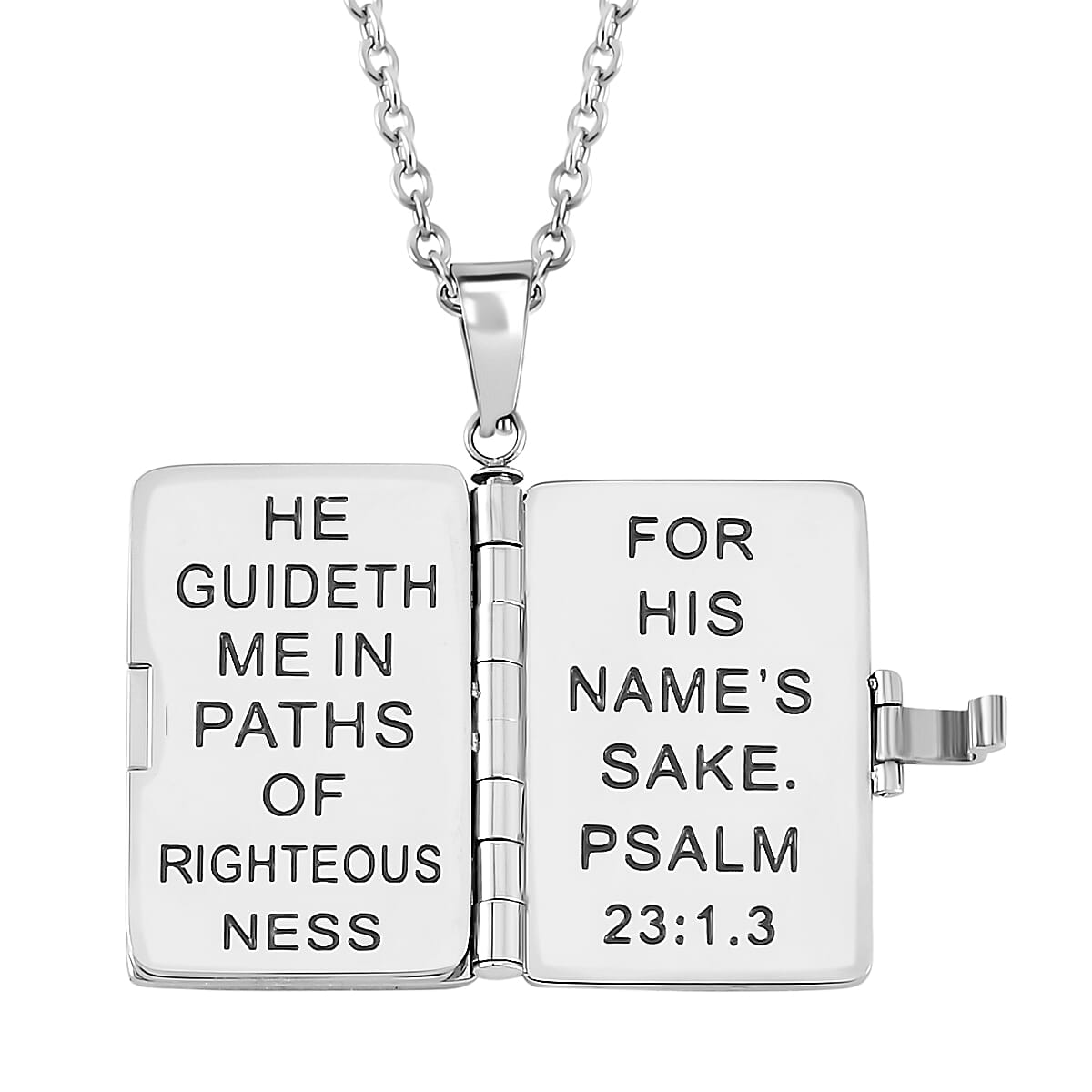 Holy Bible Openable Pendant With Chain and Presentation Gift Box (30inch - Slider) and Bible Book Charms Bracelet (Size - 7.5)