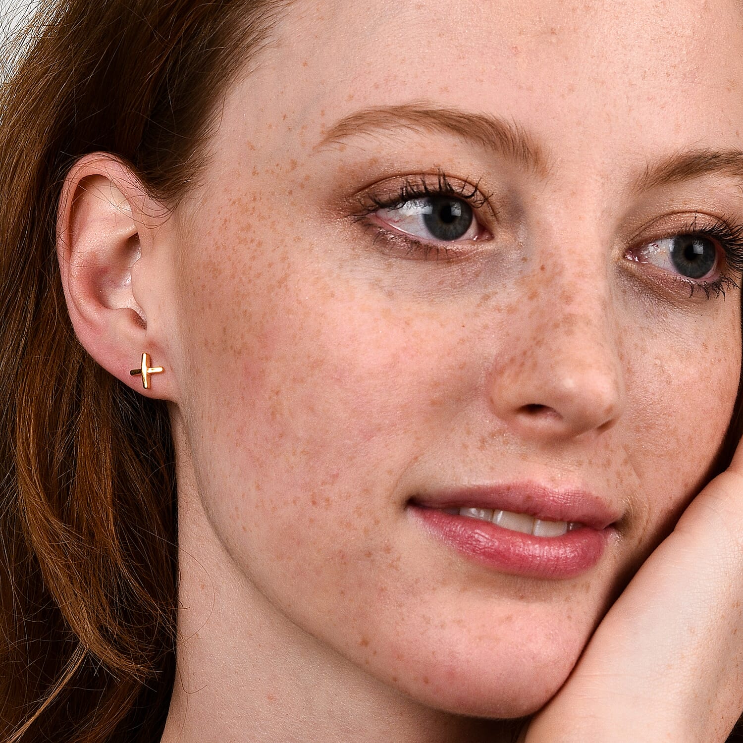 Set of 3 - X Earrings in Sterling Silver with Platinum, 18K Vermeil Yellow Gold and 18K Vermeil Rose Gold Platings