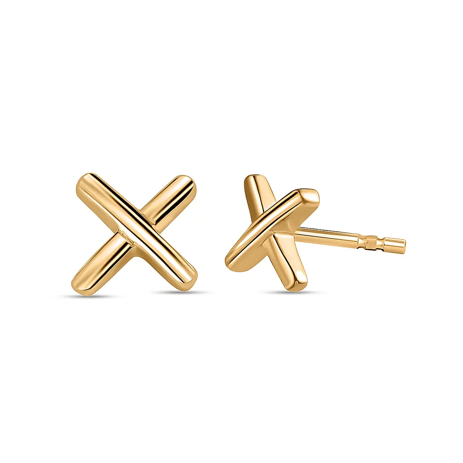 Set of 3 - X Earrings in Sterling Silver with Platinum, 18K Vermeil Yellow Gold and 18K Vermeil Rose Gold Platings