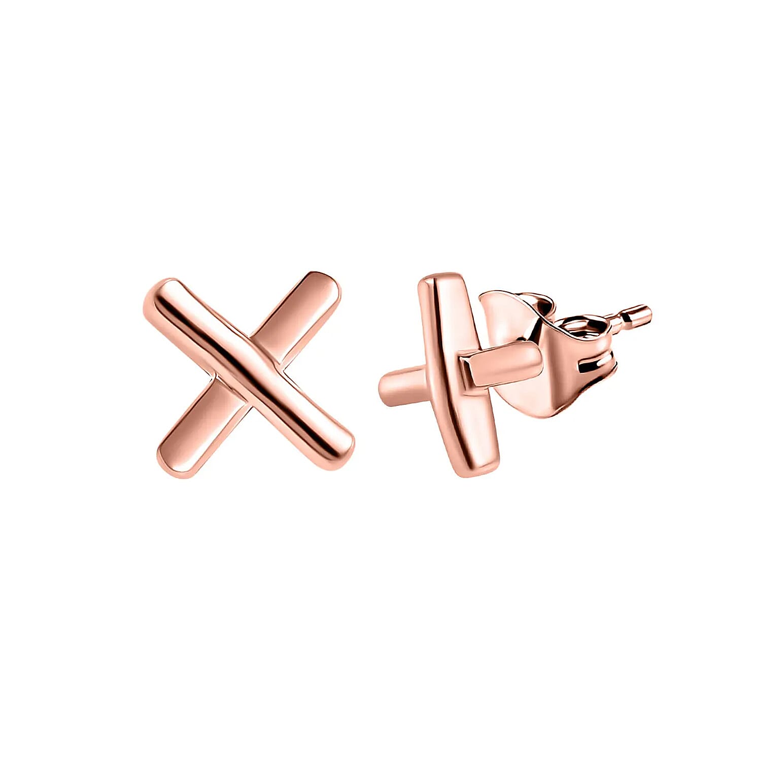 Set of 3 - X Earrings in Sterling Silver with Platinum, 18K Vermeil Yellow Gold and 18K Vermeil Rose Gold Platings