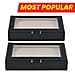 Royal Blue Stylish Ring Box with Glass Display & Anti-Tarnish Lining (Holds up to 100 Rings) – 10x7x2 cm